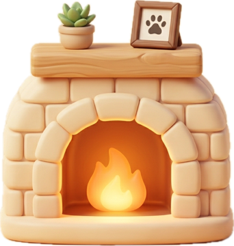 Cozy fireplace