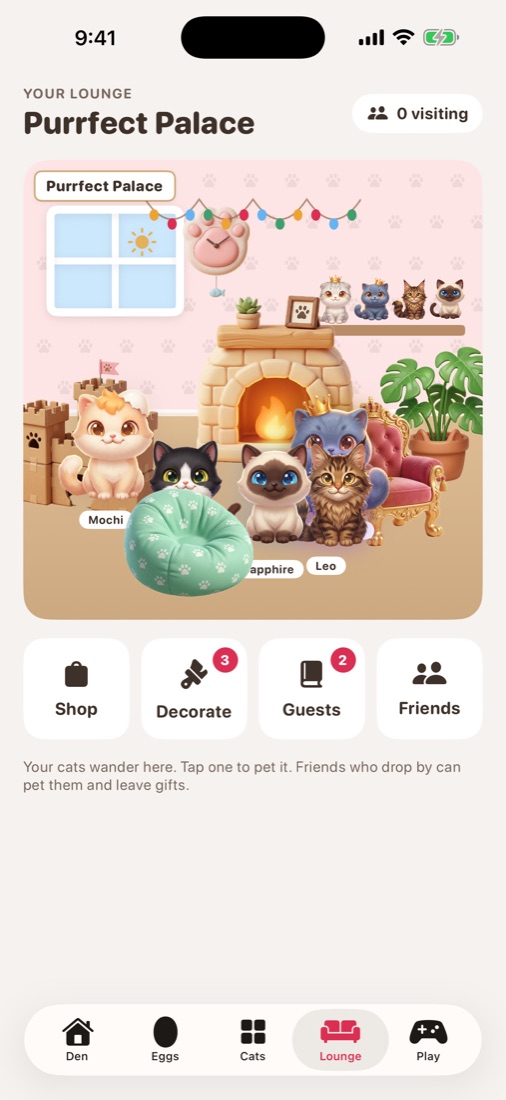 A decorated Cat Lounge