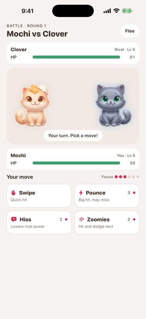 A friendly cat battle